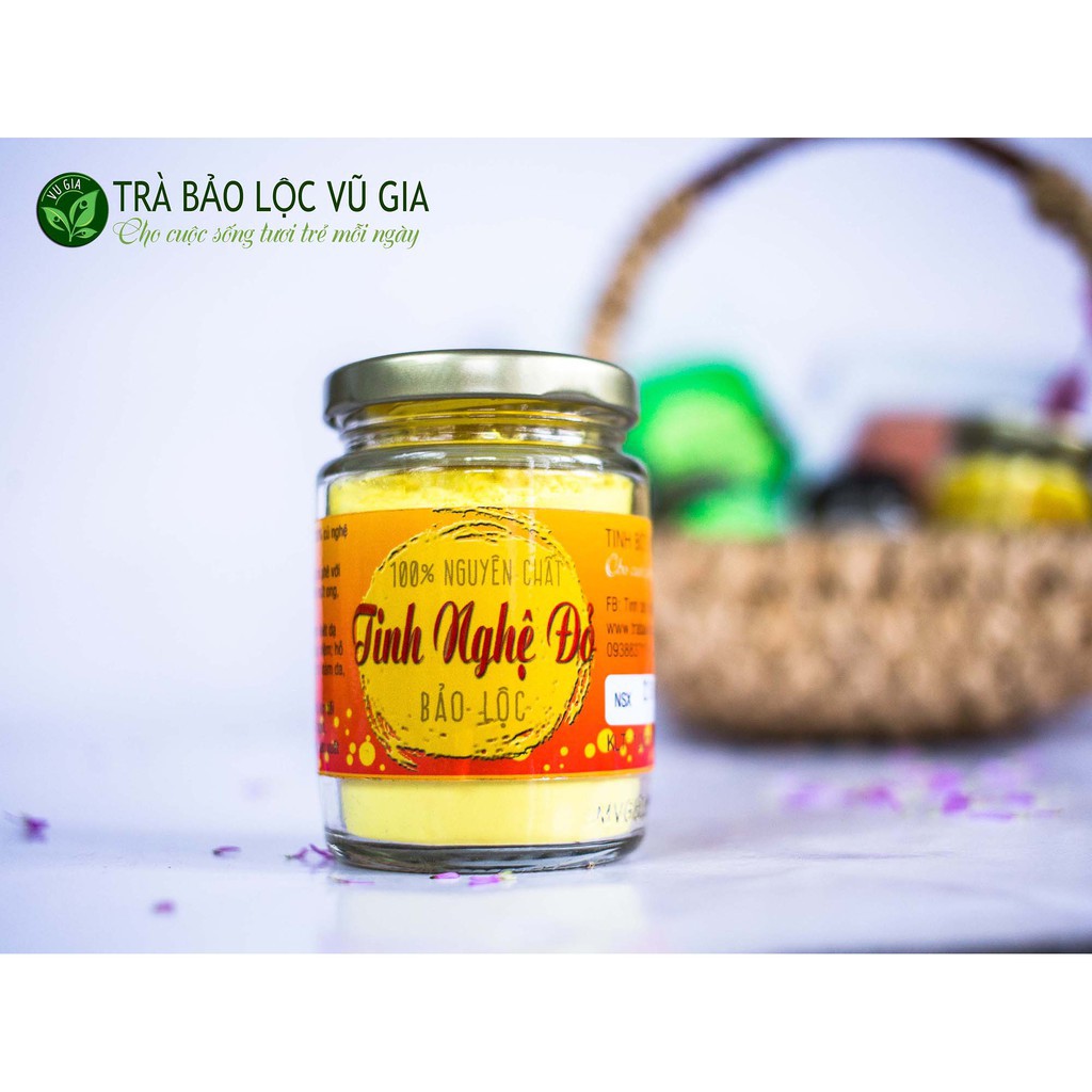 Bột Trà Xanh Nguyên Chất 100g  + Tinh Nghệ Đỏ Nguyên Chất 100g - VG Farm + Tặng Bộ Đắp Mặt - Có giấy kiểm nghiệm y tế