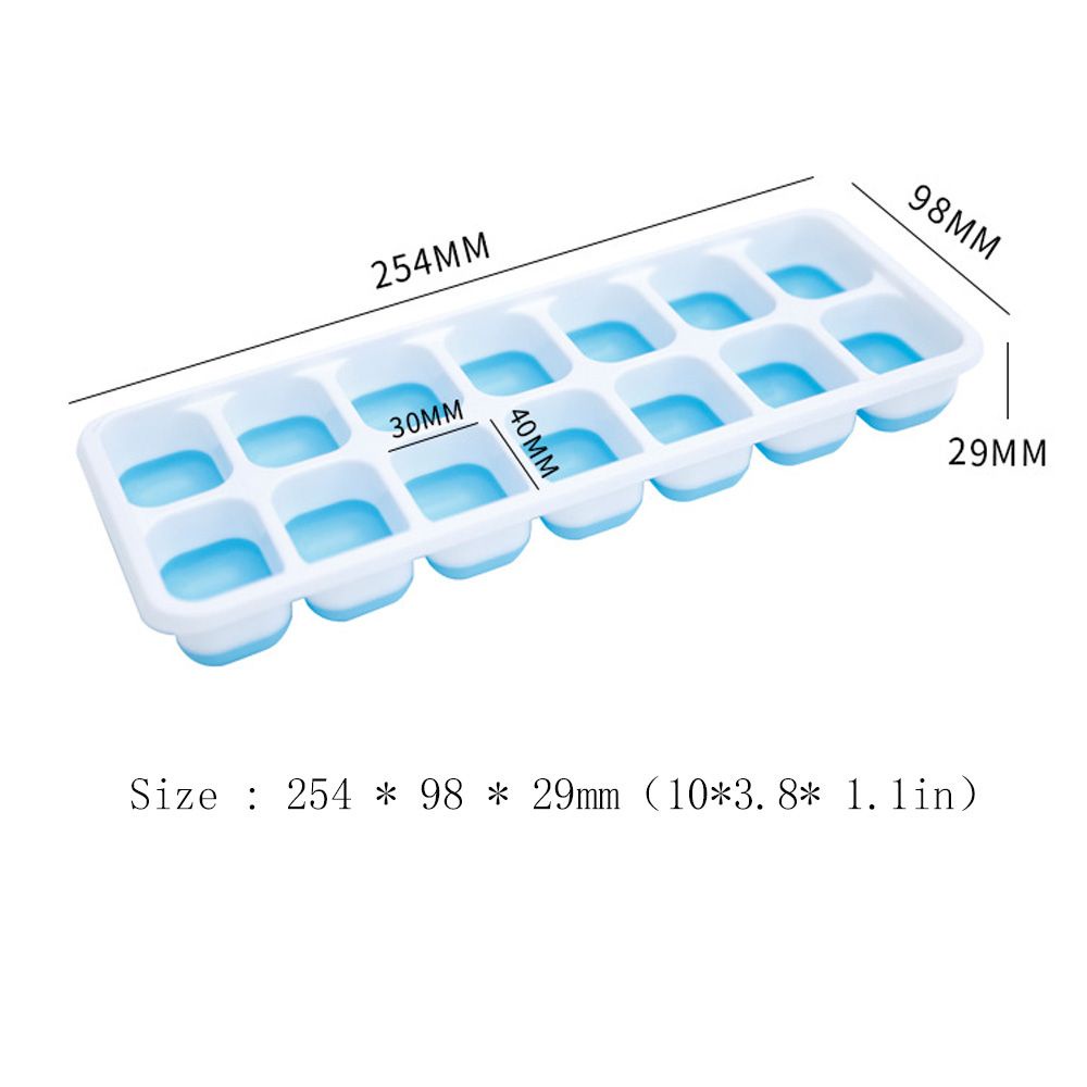 Khuôn Silicone Làm Đá Viên 14 Ô Có Nắp Tháo Rời Nhiều Màu Sắc Tiện Lợi Dành Cho Nhà Bếp/ Quán Bar