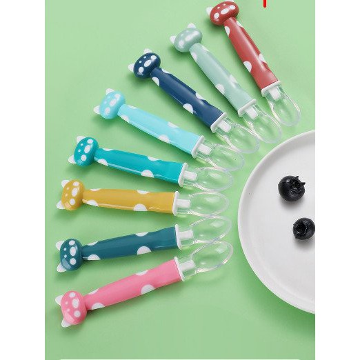 Thìa ăn dặm đầu mèo, Thìa silicon an toàn cho bé yêu