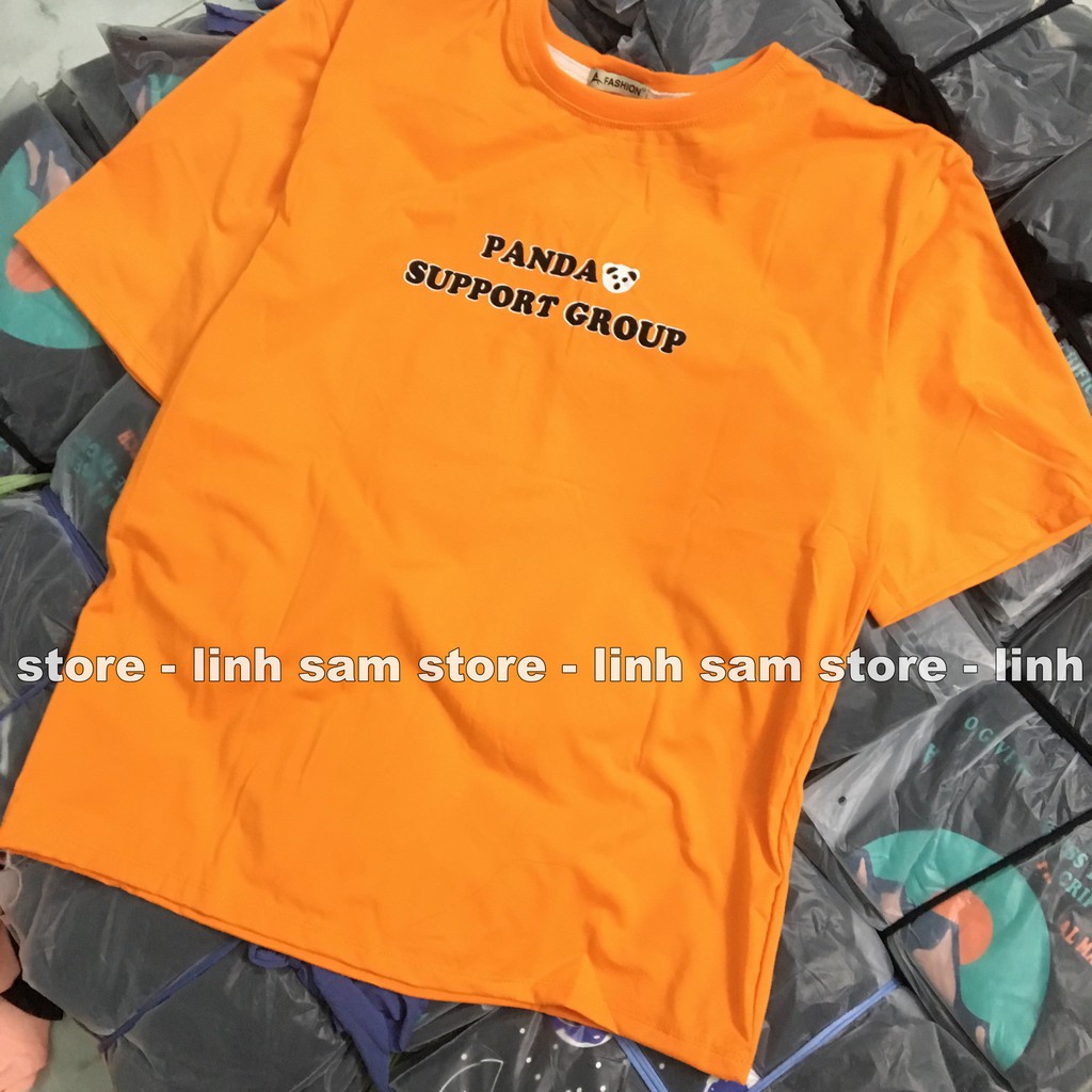 Áo thun tay lỡ nữ freesize phông form rộng dáng Unisex, mặc lớp, nhóm, cặp in chữ PANDA SUPPORT hình GẤU | BigBuy360 - bigbuy360.vn