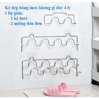 [KỆ 2 ĐÔI 1 TẦNG] Kệ INOX treo giày dép, Giá treo INOX dày 4 ly dán tường cao cấp