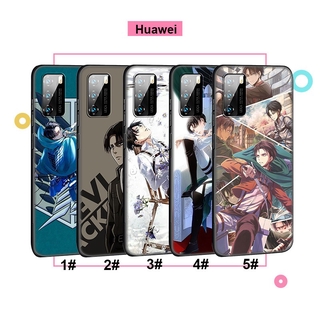 Ốp điện thoại mềm LE83 in hình Attack on Titan cho Huawei Y6P Y6 Y7 Prime 2019 2018 Y5 2017
