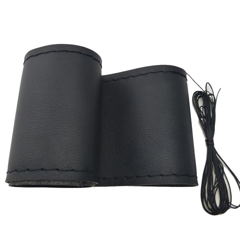 Vỏ Bọc Vô Lăng Xe Hơi Bằng Da Bò + Vải Vi Sợi Chống Trượt 38CM DIY