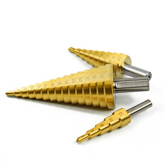 Bộ mũi khoan tháp 3 chiếc V2, thép HSS titan, khoan 15 size 4-32mm, chất lượng cao