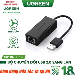 Cáp usb to lan ugreen 20254 tốc độ 10/100mbps - hàng chính hãng
