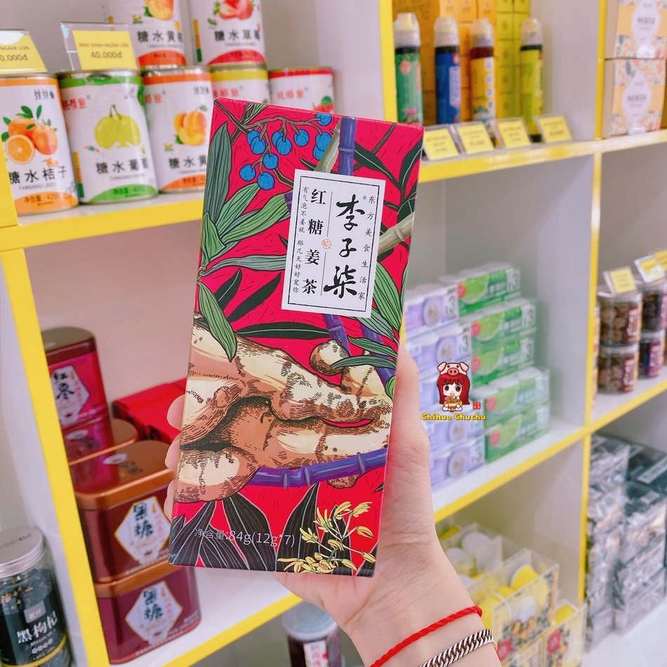 Trà gừng đường đen bột hoà tan Lý Tử Thất 84g