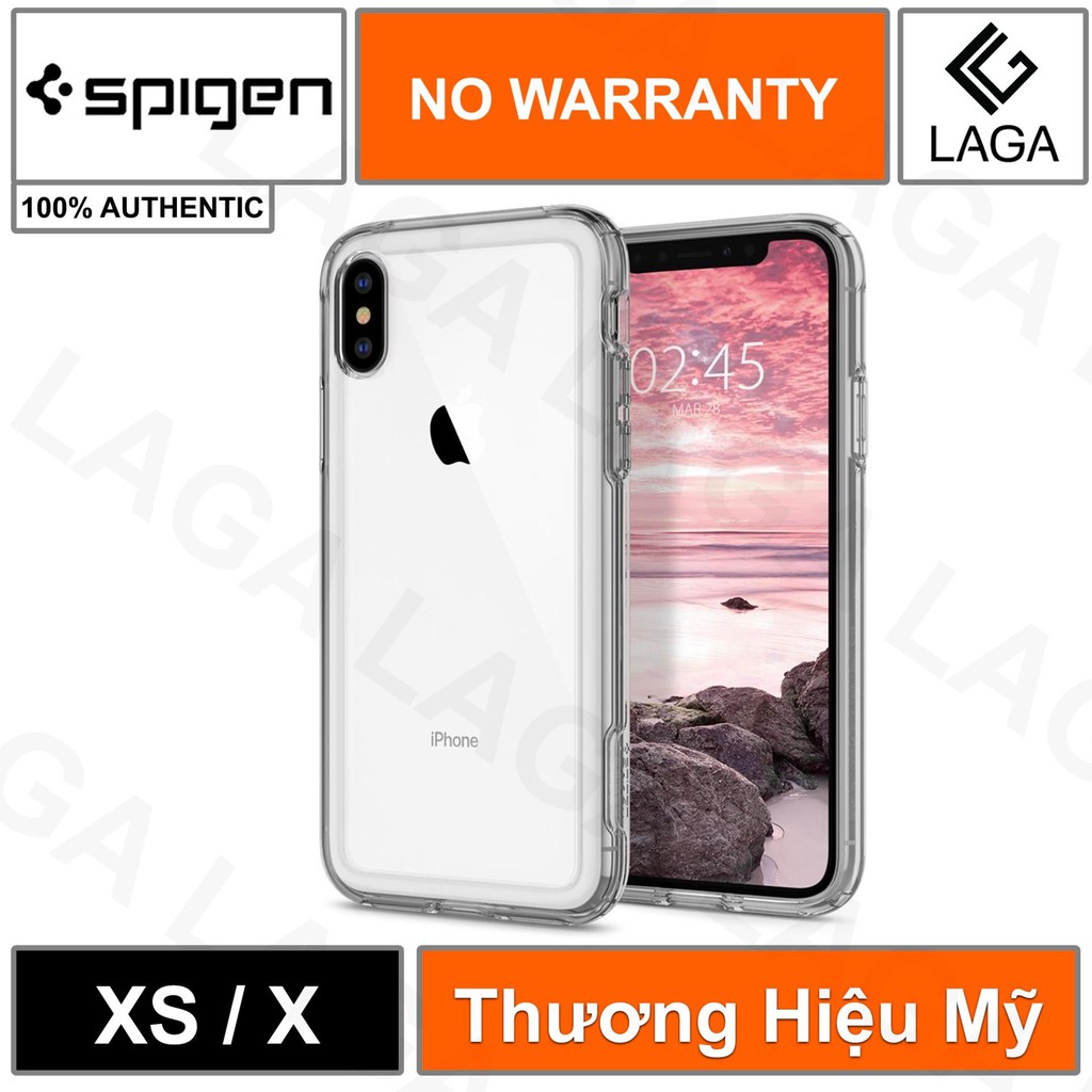 [Mã ELMS5 giảm 7% đơn 300K] Ốp lưng Spigen iPhone XS / X Crystal Hybrid - LAGA