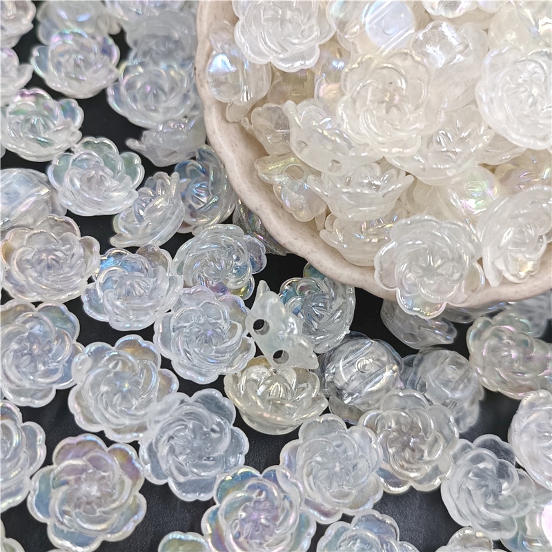 Bộ 20 Hạt Nhựa Acrylic Hai Lỗ Nhiều Màu Sắc Dùng Làm Trang Sức Thủ Công