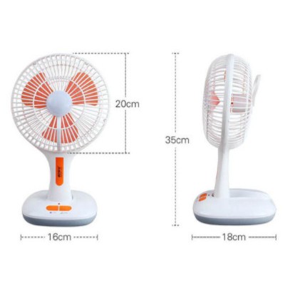 Quạt tích điện mini ông tây để bàn - treo tường, quạt tích điện mini kiêm sạc điện thoại