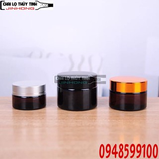 HŨ THỦY TINH NÂU ĐỰNG MỸ PHẨM 50GRAM