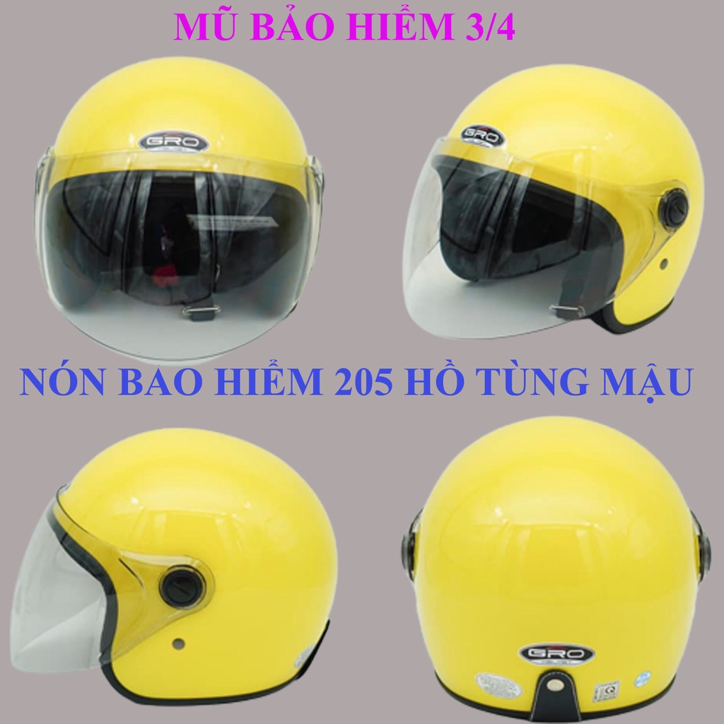 Nón bảo hiểm Nữ che mặt 3/4 Chính Hãng GRO : Thời trang - Trẻ trung - Phong cách - An Toàn