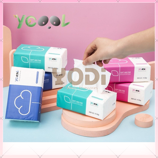 Khăn giấy lụa ycool/ khăn giấy ăn thùng 24 gói/ 300 tờ/ 4 lớp siêu dai, mịn, không mùi