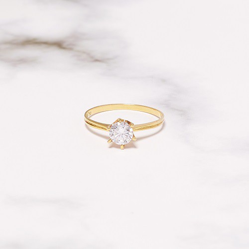 Nhẫn đính hôn gắn đá vàng 18k - ANCARAT