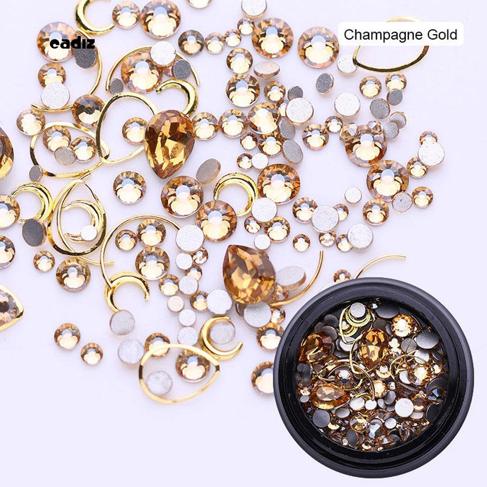 Hộp phụ kiện hình học 3D bằng hợp kim trang trí móng nghệ thuật