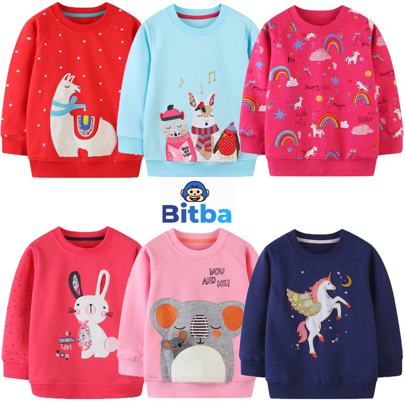Áo nỉ bé gái xuất dư hàn quốc thời trang trẻ em 2 đến 7 tuổi Bitba