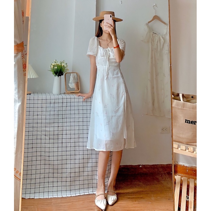 [Ảnh thật/Video]Đầm hoa thiếu nữ quyến rũ có xẻ vạt Váy hoa nhí ulzzang | BigBuy360 - bigbuy360.vn