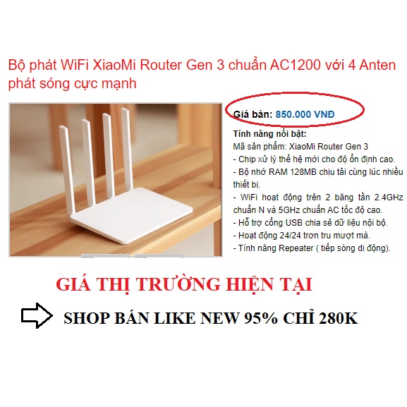 [Bản Anh/Việt BH 12T] Bộ phát wifi Xiaomi Gen 3 AC1200 Mbps  RAM 128MB băng tần kép xuyên tường, router wifi, kích wifi | BigBuy360 - bigbuy360.vn