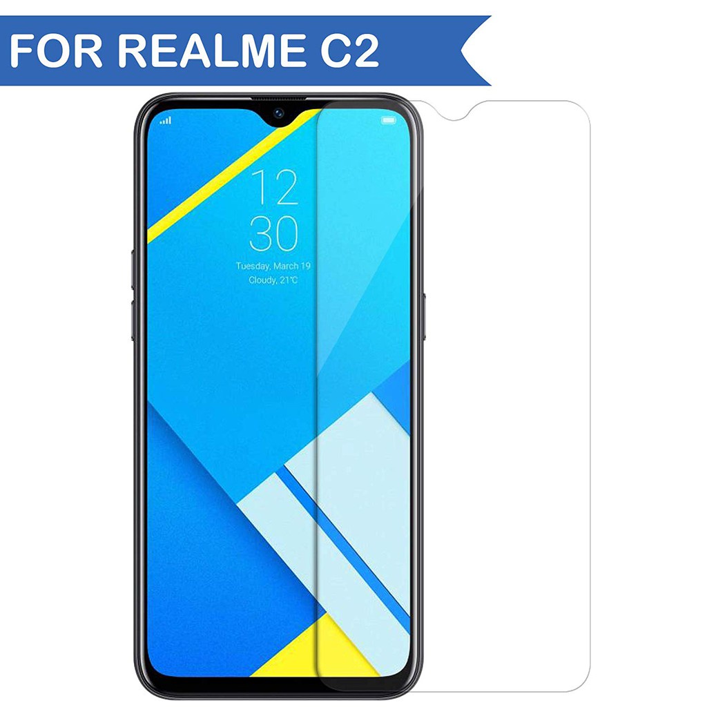 Kính Cường Lực Oppo A1k Realme C2 Full Màn Trong Suốt 9D 21H Tặng Kèm Khăn Lau