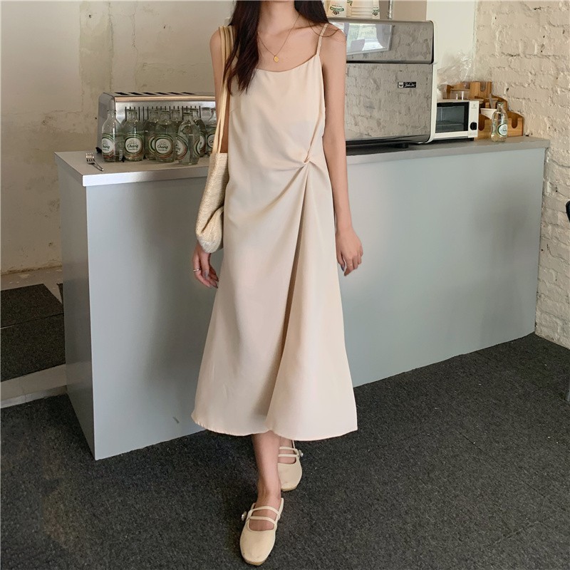 Xiaozhainv Summer Korean fashion design sense strap Shift dresses