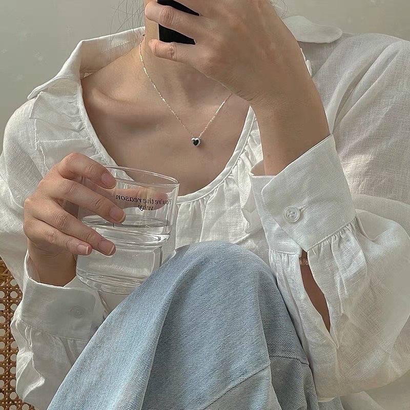 🇰🇷𝐯𝐞𝐥𝐯𝐞𝐭𝐩𝐢𝐧𝐤.𝐚𝐜𝐜 | Dây chuyền trái tim đá phong cách Hàn Quốc