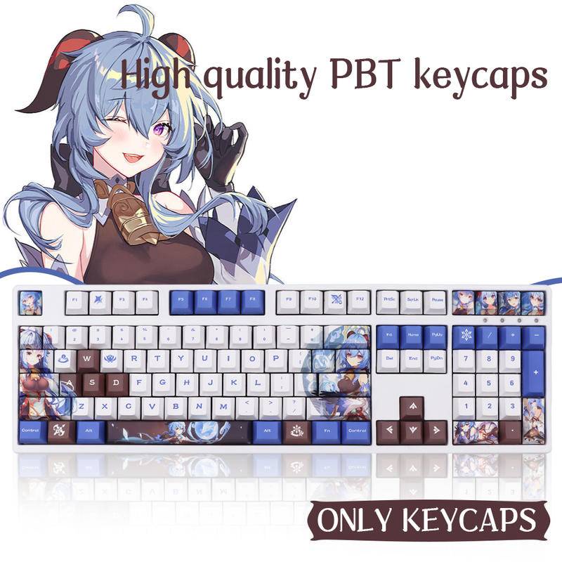 Genshin Impact Ganyu Keycap Cherry Profile  Bộ Nắp Bàn Phím Cơ Genshin Vanyu Chủ Đề Cherry Profile Anime PBT Nhuộm Màu