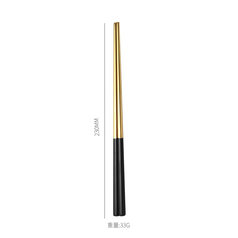 Đôi đũa thép không gỉ 304 dáng vuông 23cm chống trượt tiện lợi