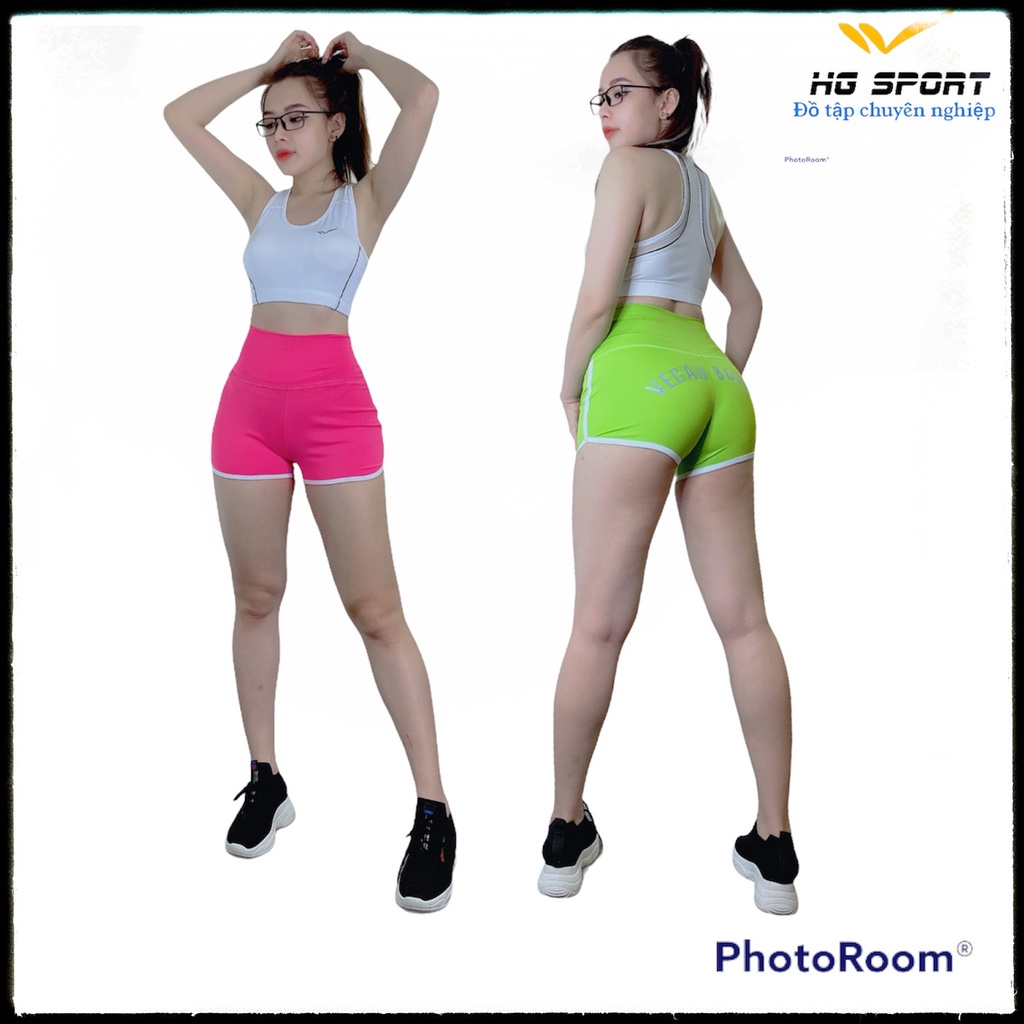 Đồ Tập Gym, Aerobic, Thể Thao nữ, Quần Đùi Lưng Cao Hg Sport QD001