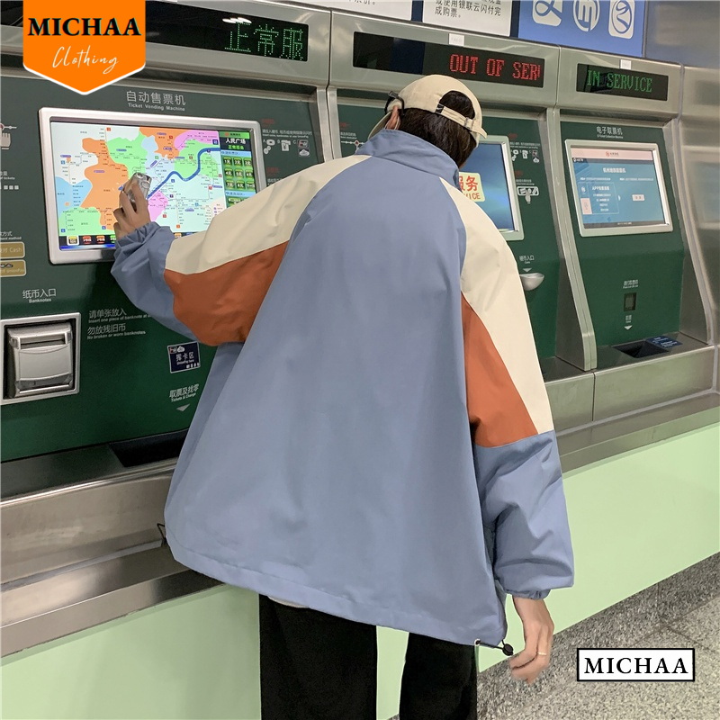 Áo Khoác Bomber Dù PHỐI MÀU Nam Nữ Form Rộng 2 Lớp, Áo Khoác Ulzzang Unisex Bóng Chày - MICHAA