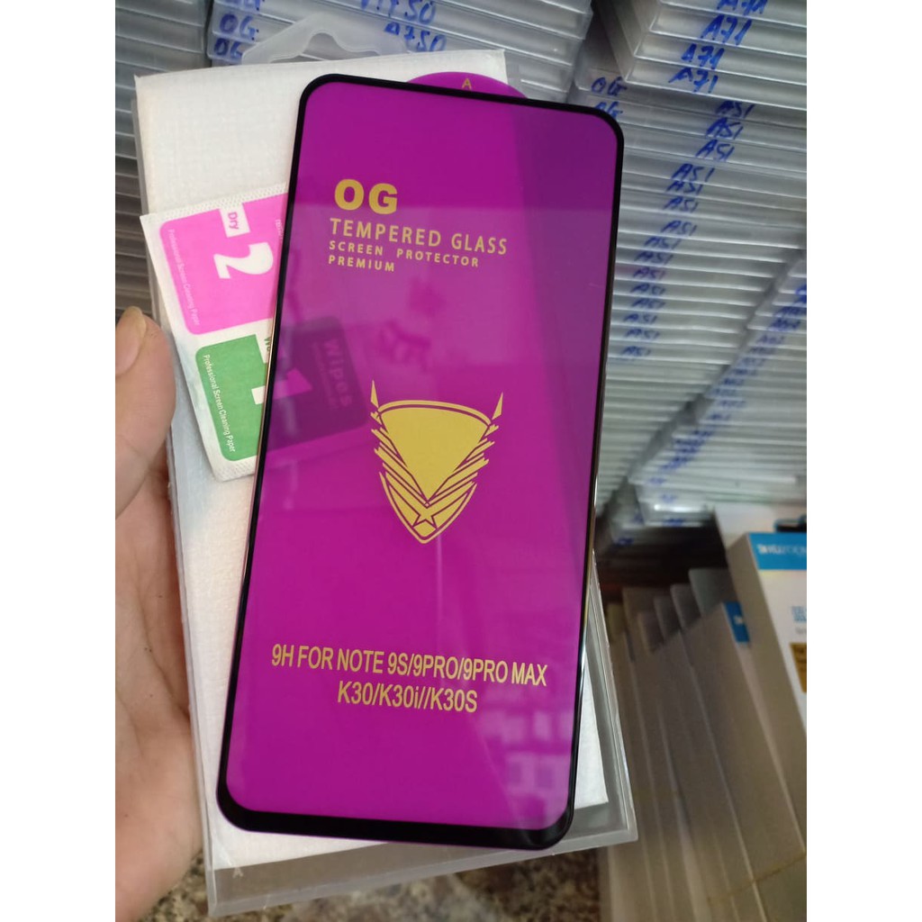 Kính Cường Lực OG Cho Xiaomi Redmi K20/ K30/ K20 Pro/ K30 Pro/ k40/ K40 Pro/ k30 5G Full Màn Hình Siêu Chịu Lực