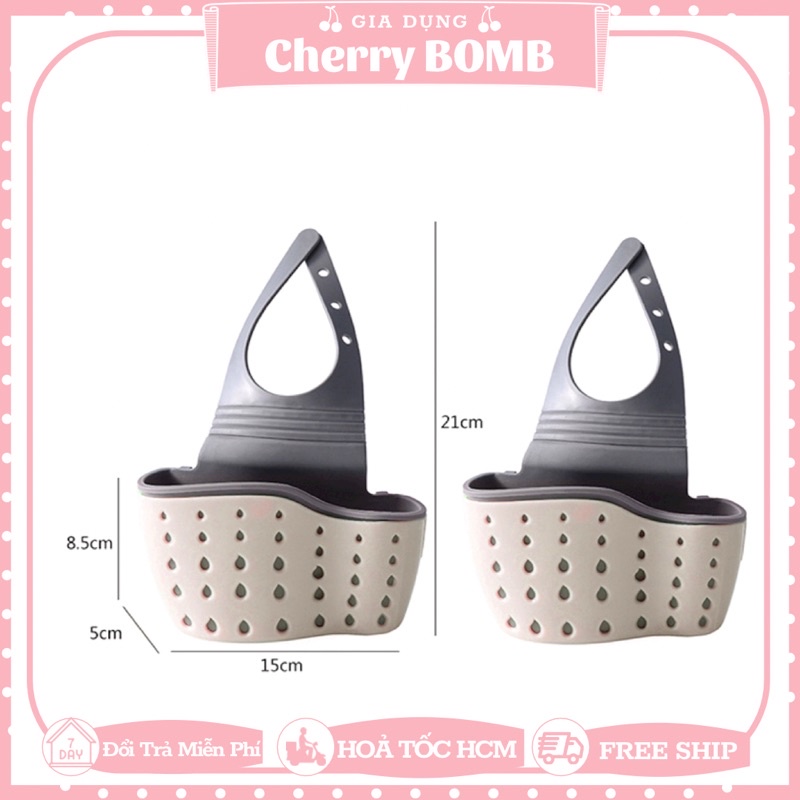 GIỎ ĐỰNG Miếng Rửa Chén 2 Lơp - Giỏ Nhựa Treo Đồ Bồn Rửa Chén, Gắn Vòi Nước Bồn Rửa