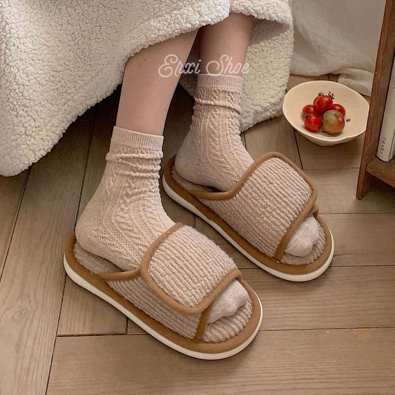 Oeteo Dép Quai Ngang Đế Bằng Đi Trong Nhà Thời Trang Cho Nữ
