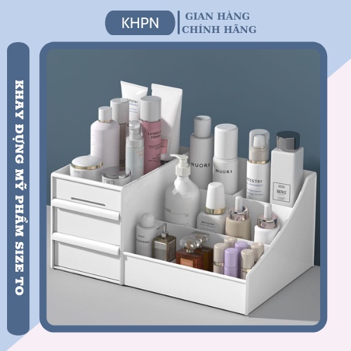 Kệ đựng mỹ phẩm nhựa đa năng nhiều ngăn size to ( có chọn màu )