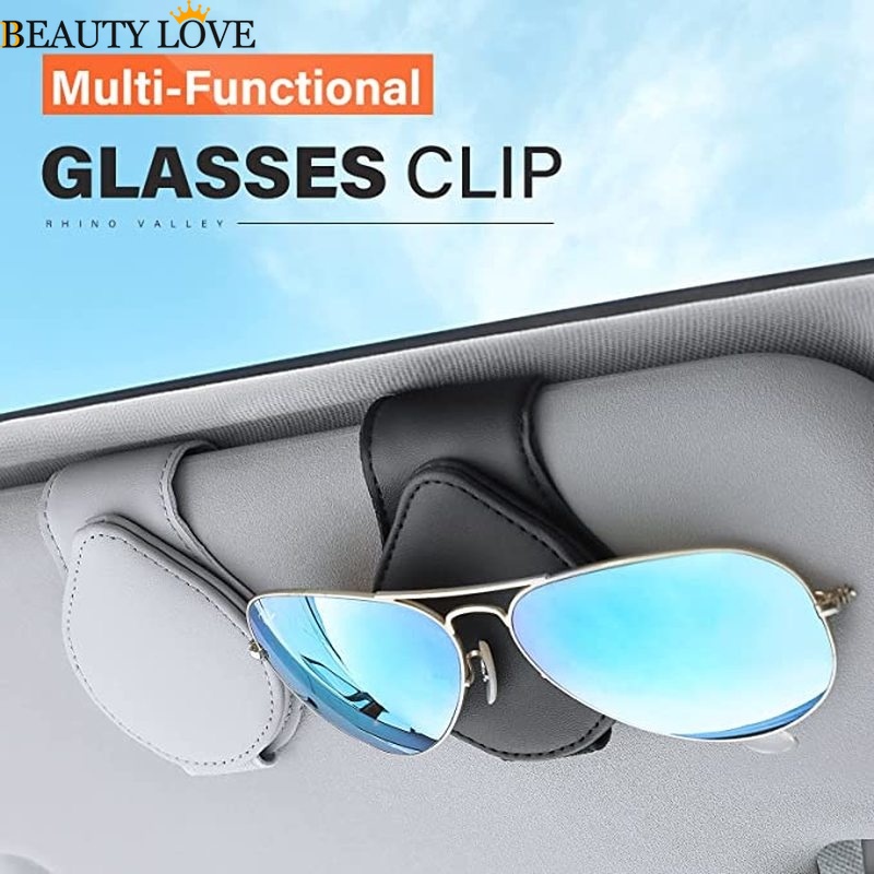 Kẹp Da Cao Cấp Giữ Mắt Kính / Thẻ Gắn Nội Thất Xe Hơi / Kính Râm