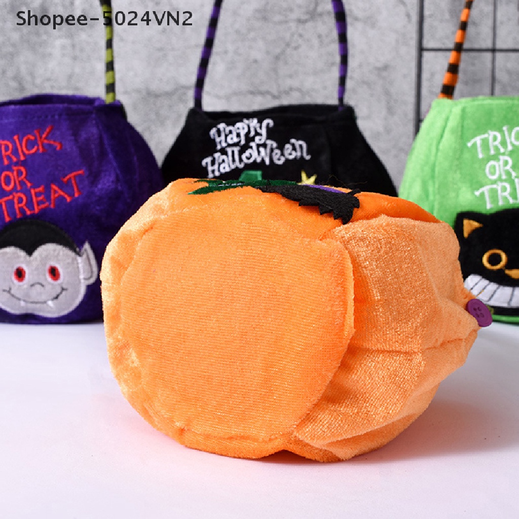 Túi Đựng Kẹo Halloween 2022 Hình Bí Ngô / Phù Thủy / Mèo Đen