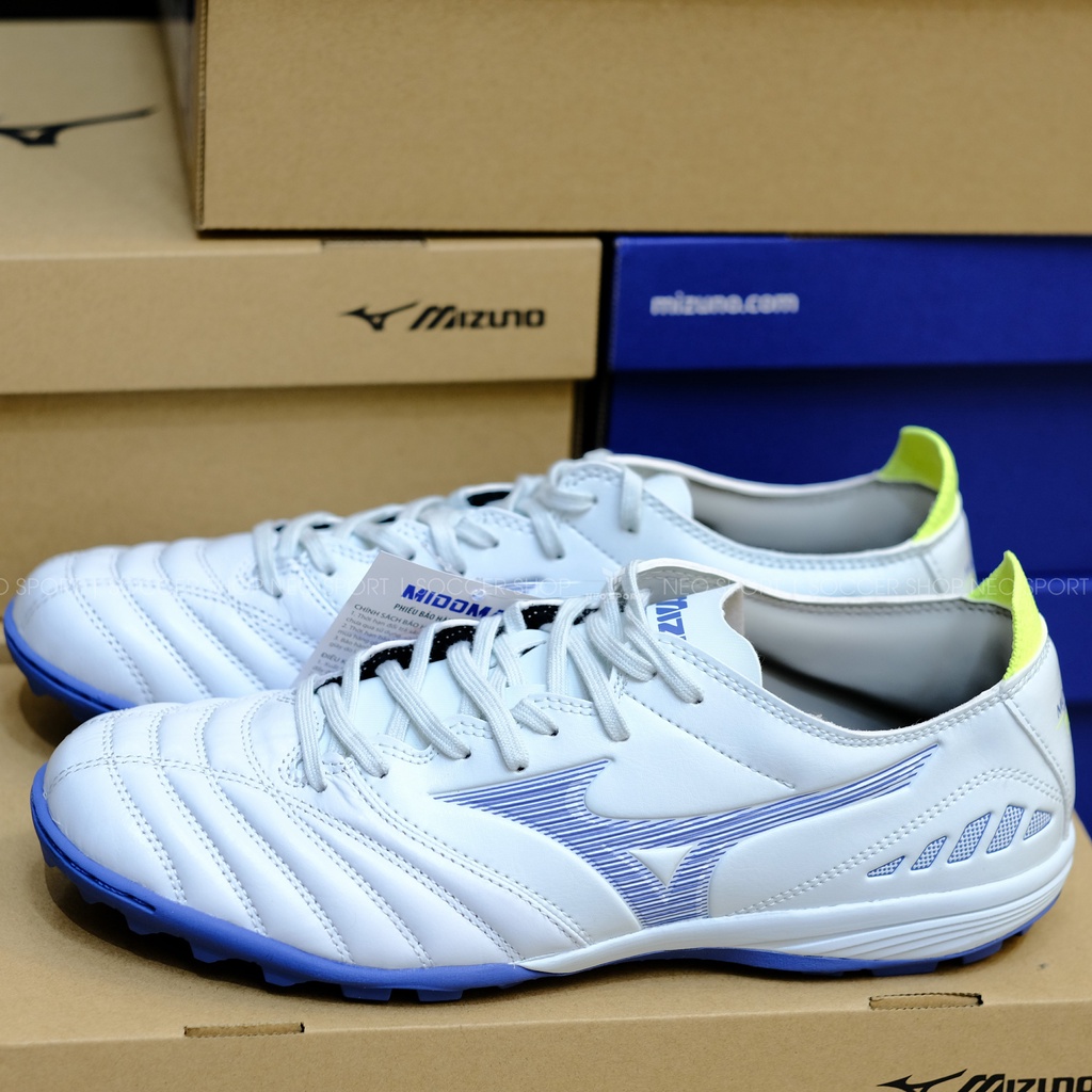 Giày Bóng Đá Chính Hãng Mizuno Morelia Neo III Pro As Xanh Nhạt Đế Xanh Da TF