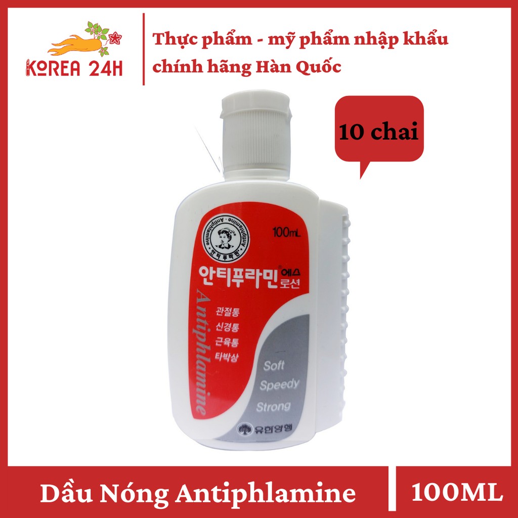 [HÀNG NHẬP KHẨU CHÍNH HÃNG]Dầu Nóng Hàn Quốc Antiphlamite (10 chai x 100ml)