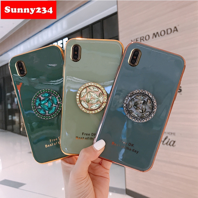 Ốp điện thoại silicon mềm mại 6D sang trọng có giá đỡ dạng nhẫn cho iPhone 6 6S 7 8 Plus X XS MAX XR