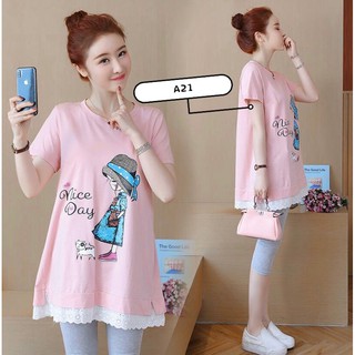 áo bầu A21 phối ren thời trang