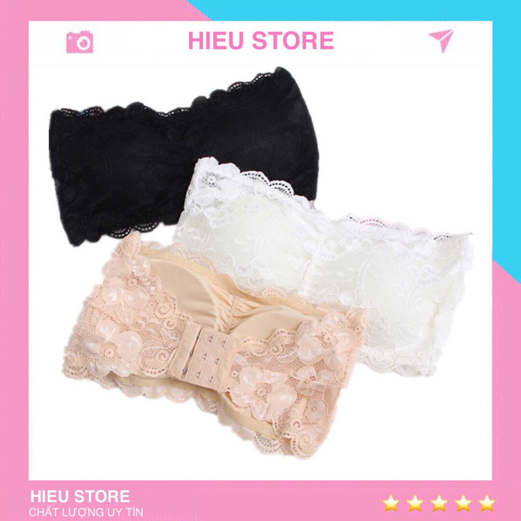 Áo Ngực Nữ Ren Hoa Cúp Ngang Hieu Store24h, Áo Lót Ren Cài Sau Chất Mềm Mại Đệm Mỏng Êm Dịu - 088