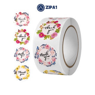500 miếng dán sticker Thank You - Vòng hoa - 2.5x2.5cm / miếng - A1021.21 - Zip A1