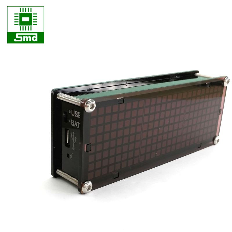 Đồng hồ led để bàn chạy chữ theo ý thích, hiển thị nhiệt độ, pin sạc