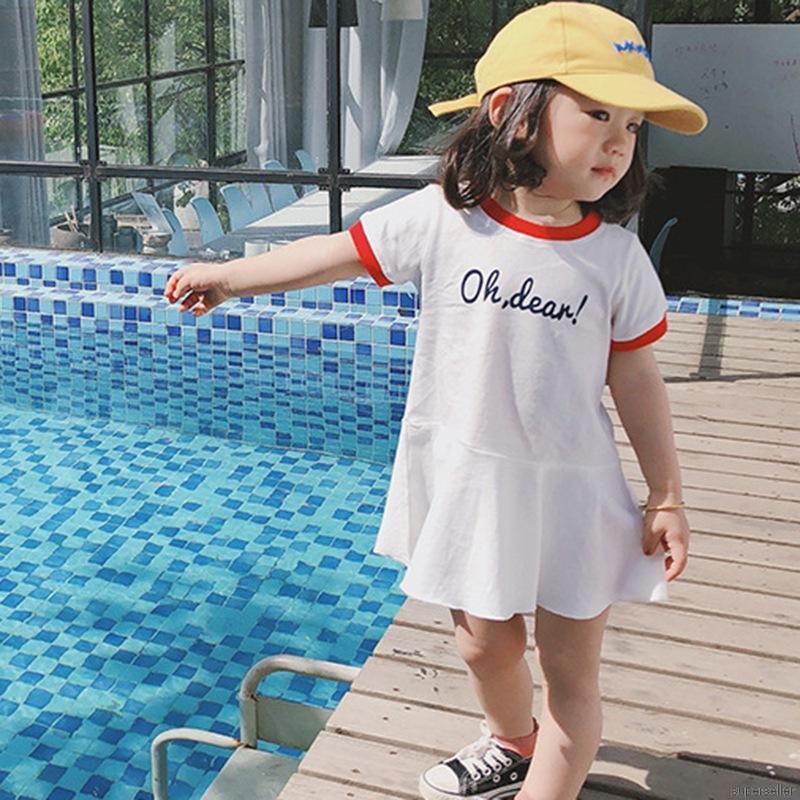 Đầm bóng chày in họa tiết thời trang dễ thương cho bé gái 1-7 tuổi