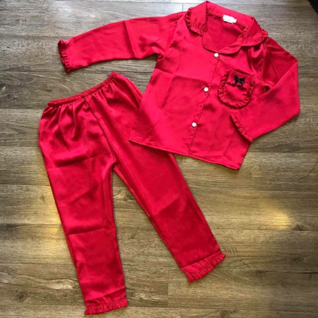 Bộ Lụa Pijama lụa xinh yêu cho bé gái