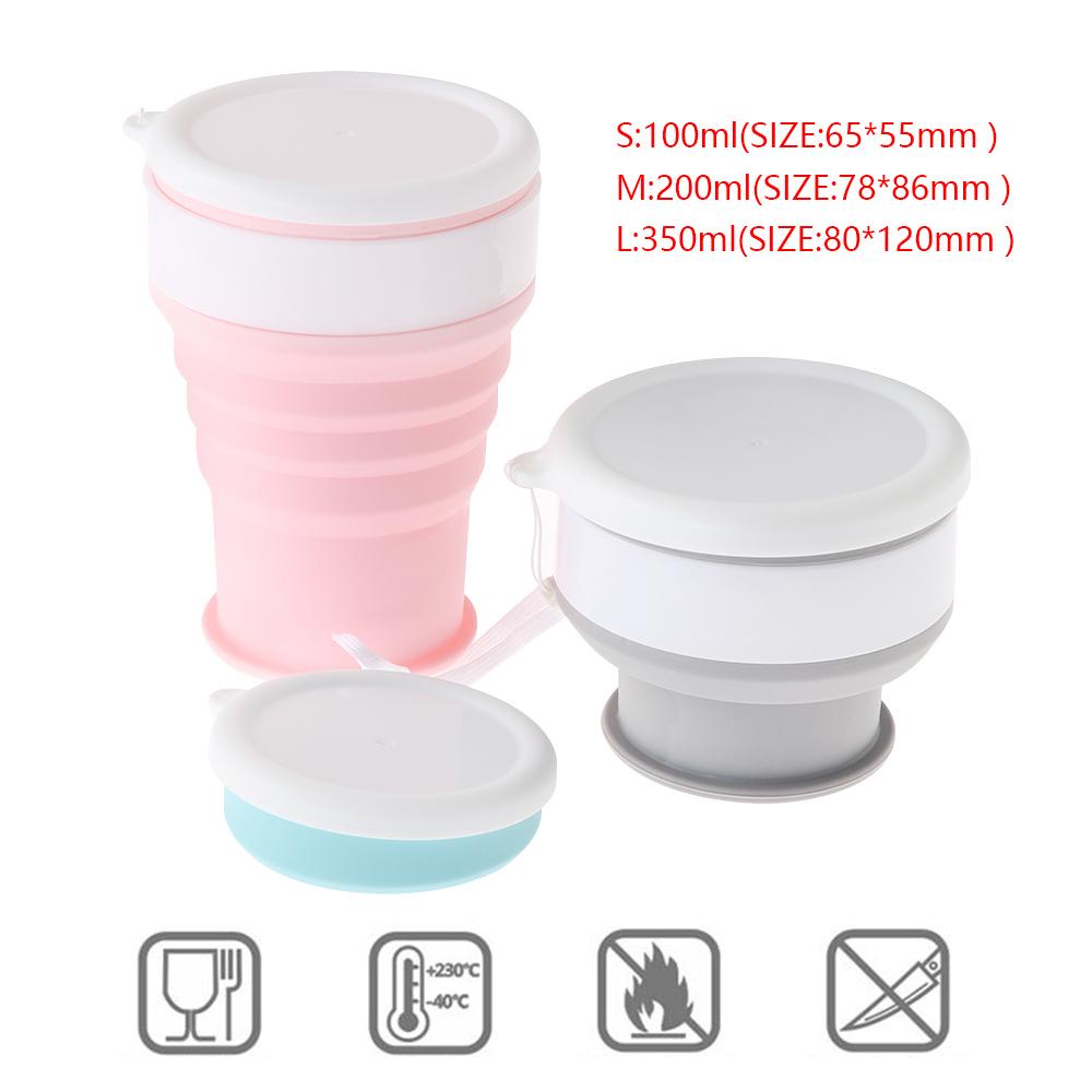 Cốc Đựng Nước Bằng Silicon Có Thể Xếp Gọn 100/200/350ml Tiện Dụng
