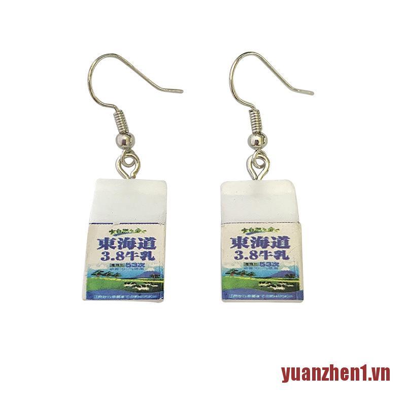 Bông Tai Hình Bình Sữa Bằng Nhựa Dễ Thương