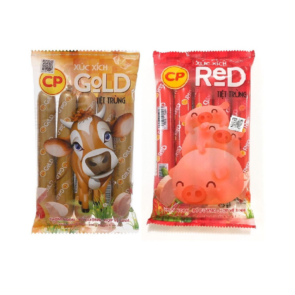 Xúc Xích CP Heo Red/Bò Gold (5 cây x 40g)