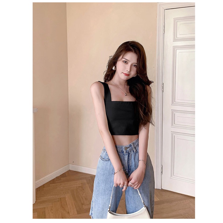 Áo Croptop Hai Dây Bản To - Áo Thun Nữ Ngắn Body Co Giãn Tốt Siêu Xinh, Dễ Phối | BigBuy360 - bigbuy360.vn