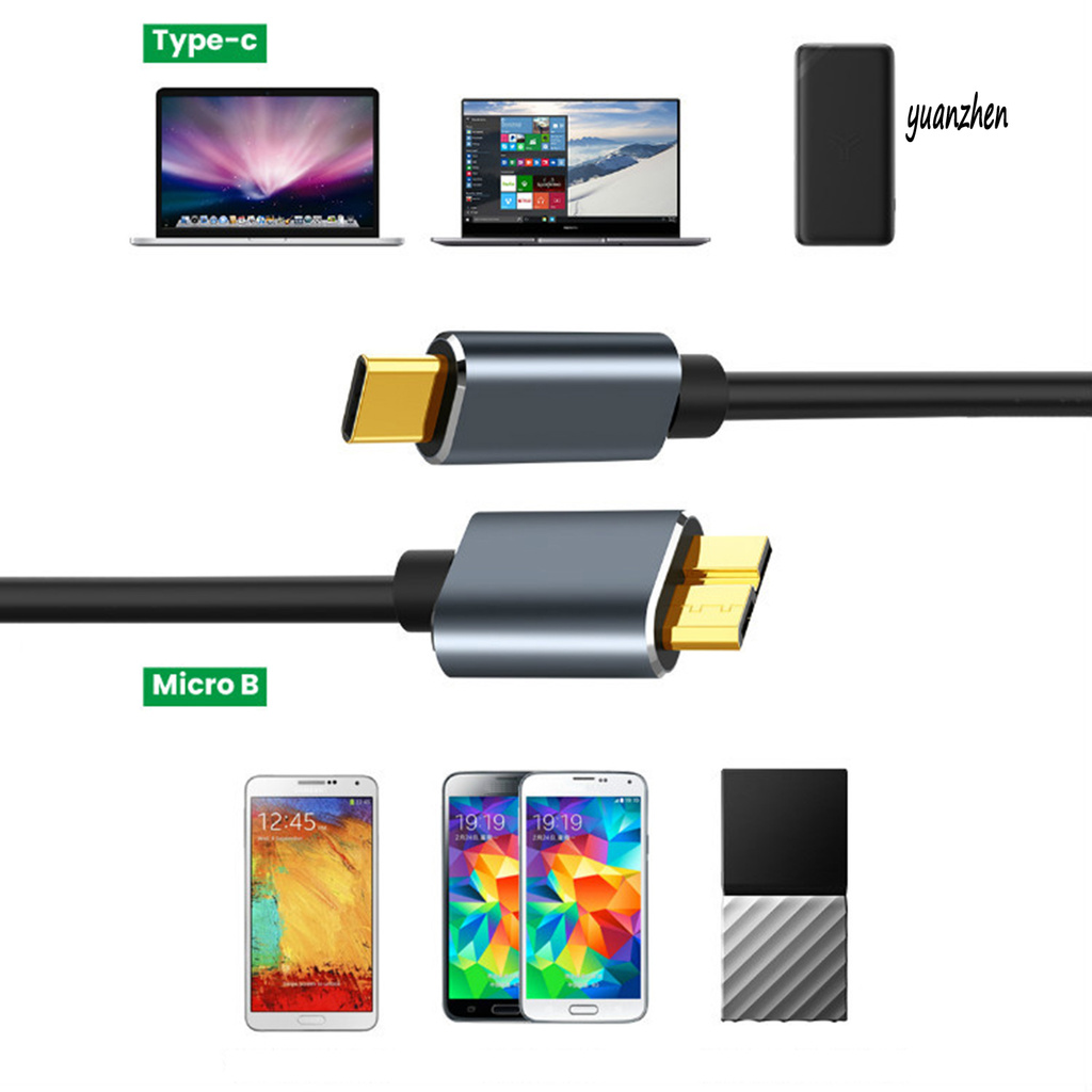 Dây Cáp Chuyển Đổi 50 / 100 / 150cm Từ Usb 3.1 Type-C Sang Usb 3.0 Micro-Usb 5gbps | BigBuy360 - bigbuy360.vn
