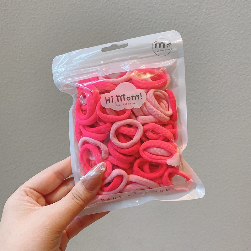 Set 100 dây buộc tóc cao su nhiều màu sắc