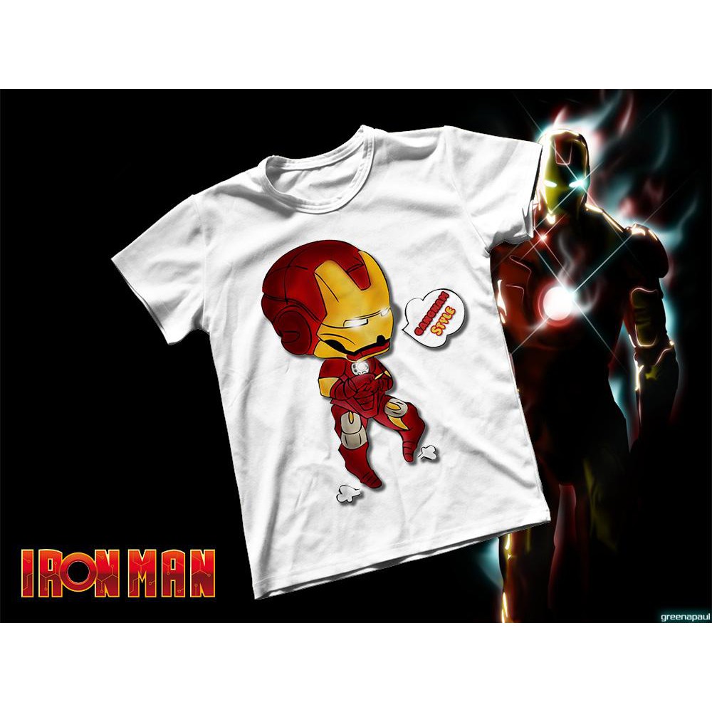 Áo thun Cotton Unisex - Movie - Iron Man - Iron man chibi